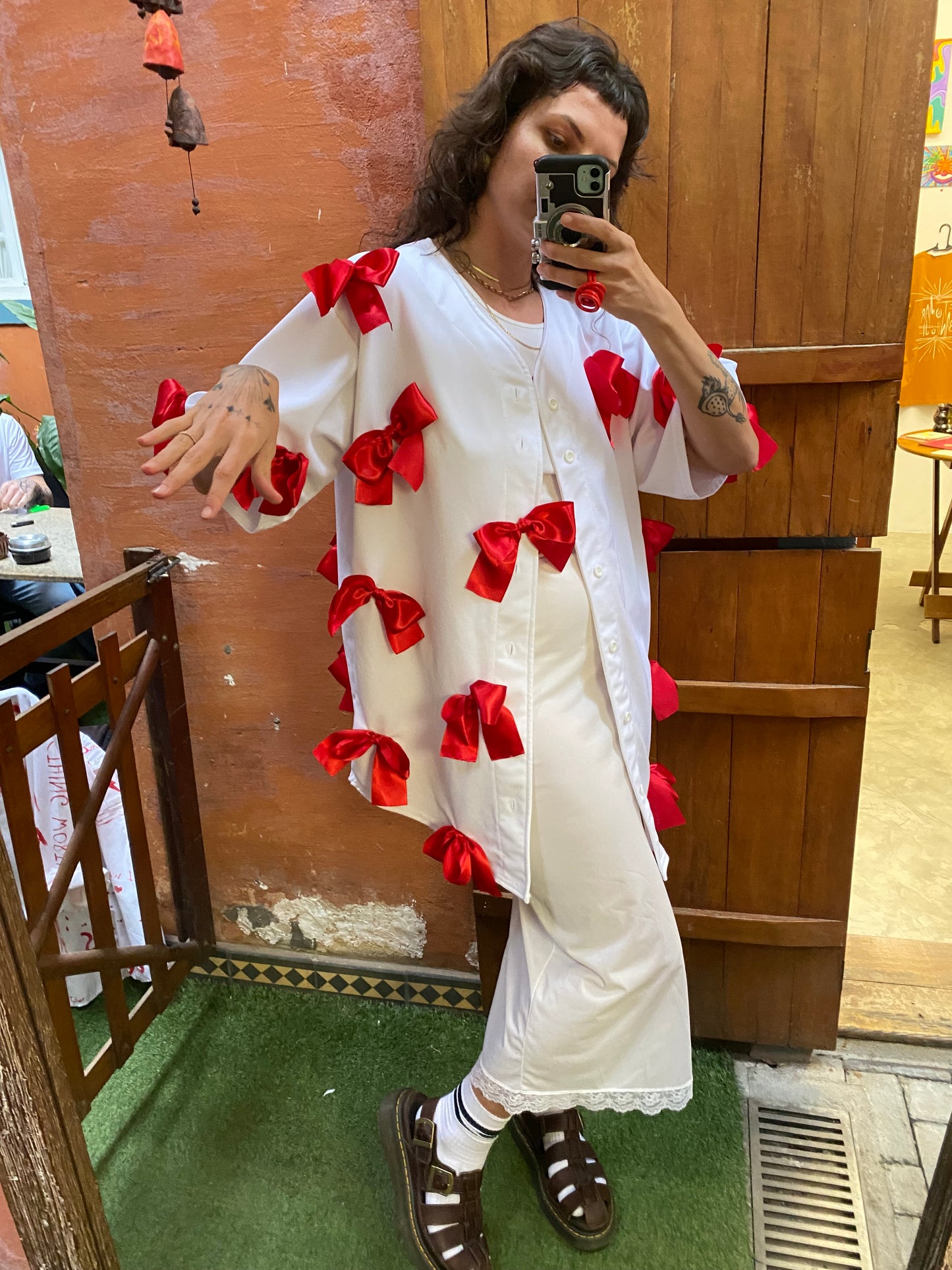 camisa laços baseball