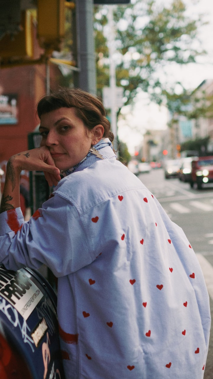 camisa I love you so much azul